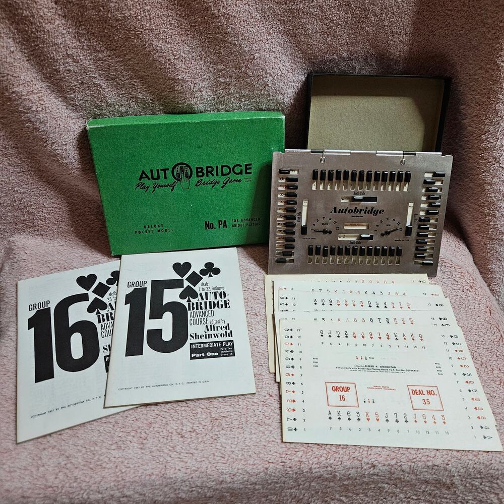 Vintage 1957 Autobridge Deluxe Pocket Model No. PA Play-Yourself Bridge Game